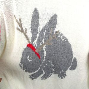 American Eagle Bunny Rabbit Christmas Holiday Pullover Ugly Sweater Plus Size